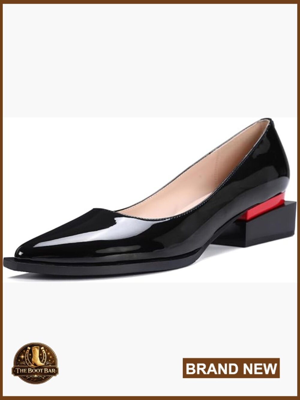 Pointed Toe Chunky Heel Pumps with Arch Support, Comfortable Dress Shoes for